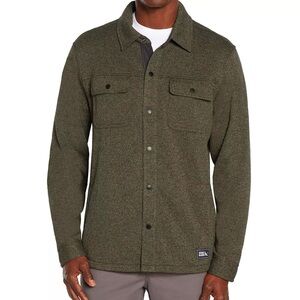 Eddie Bauer Men's Sweater Fleece Shirt Jacket - Heather Spruce